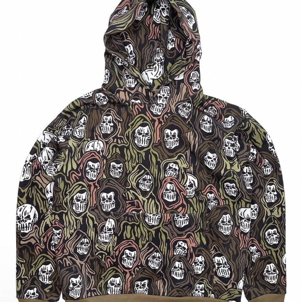 Warren Lotas Skull Print Camouflage Hoodie